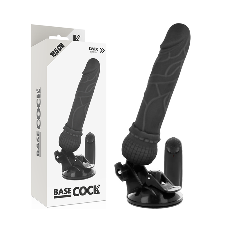 Gode Ventouse Vibrant Télécommandé - 19.5 CM BASECOCK