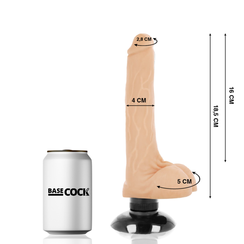 Godemichet Vibrant Réaliste 17 CM BASECOCK