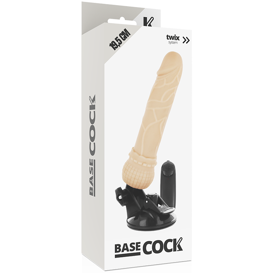 Gode Ventouse Vibrant Télécommandé - 19.5 CM BASECOCK