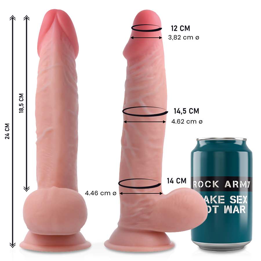 Gode Ventouse Réaliste En Silicone - 24 CM ROCK ARMY