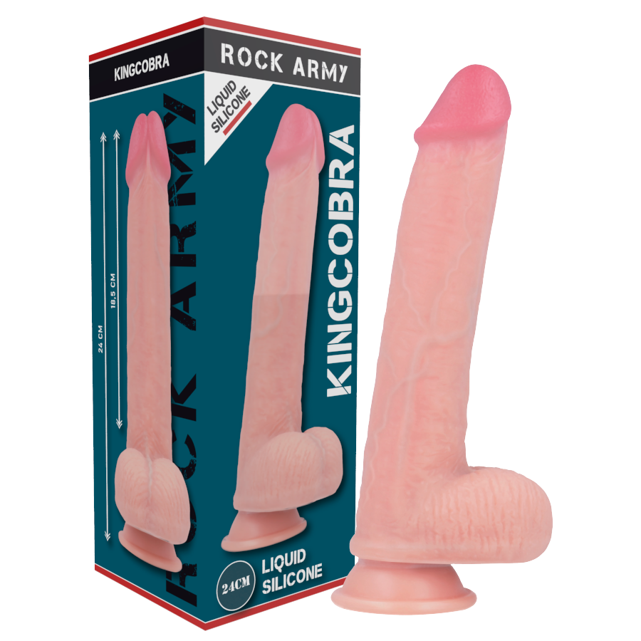 Gros Godemichet Ventouse Réaliste 24cm ROCK ARMY